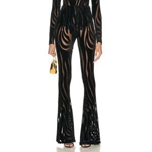 Versace Black Viscose Wide Leg Pant Size 8